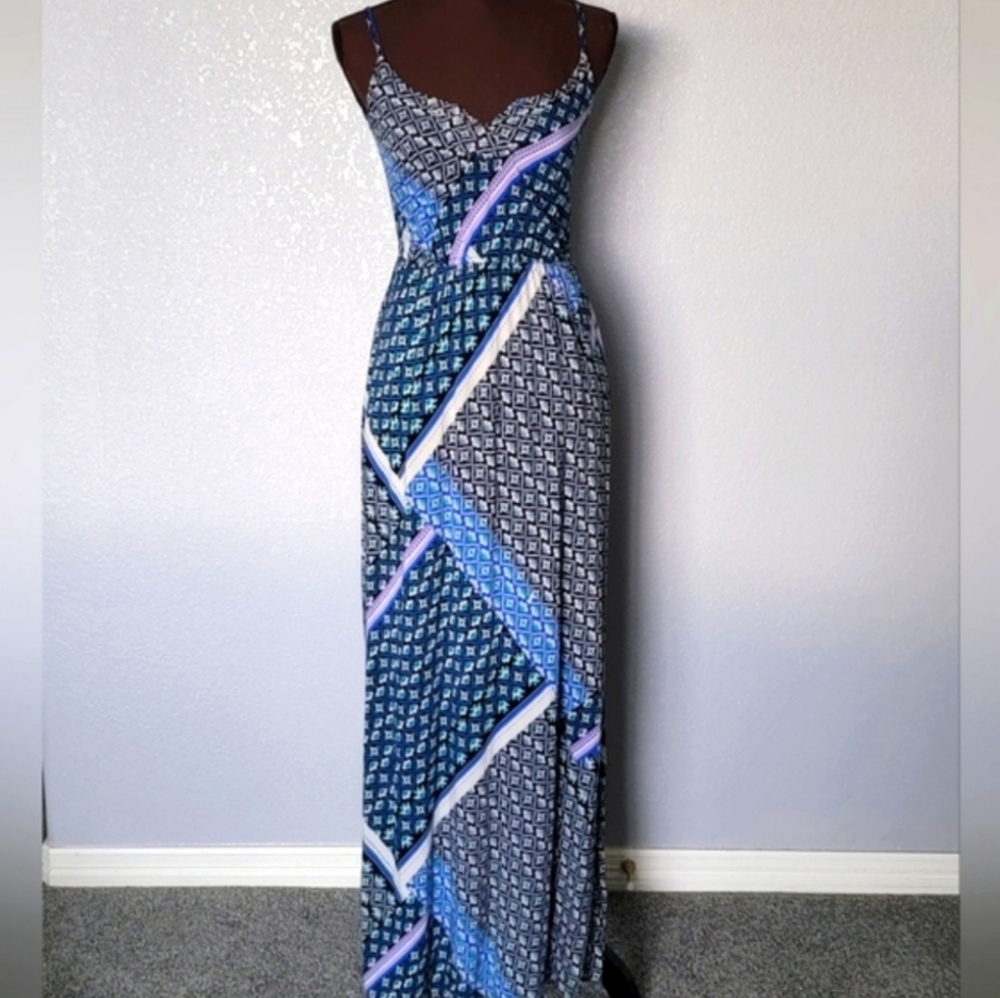 Blue Print Maxi Dress - XS